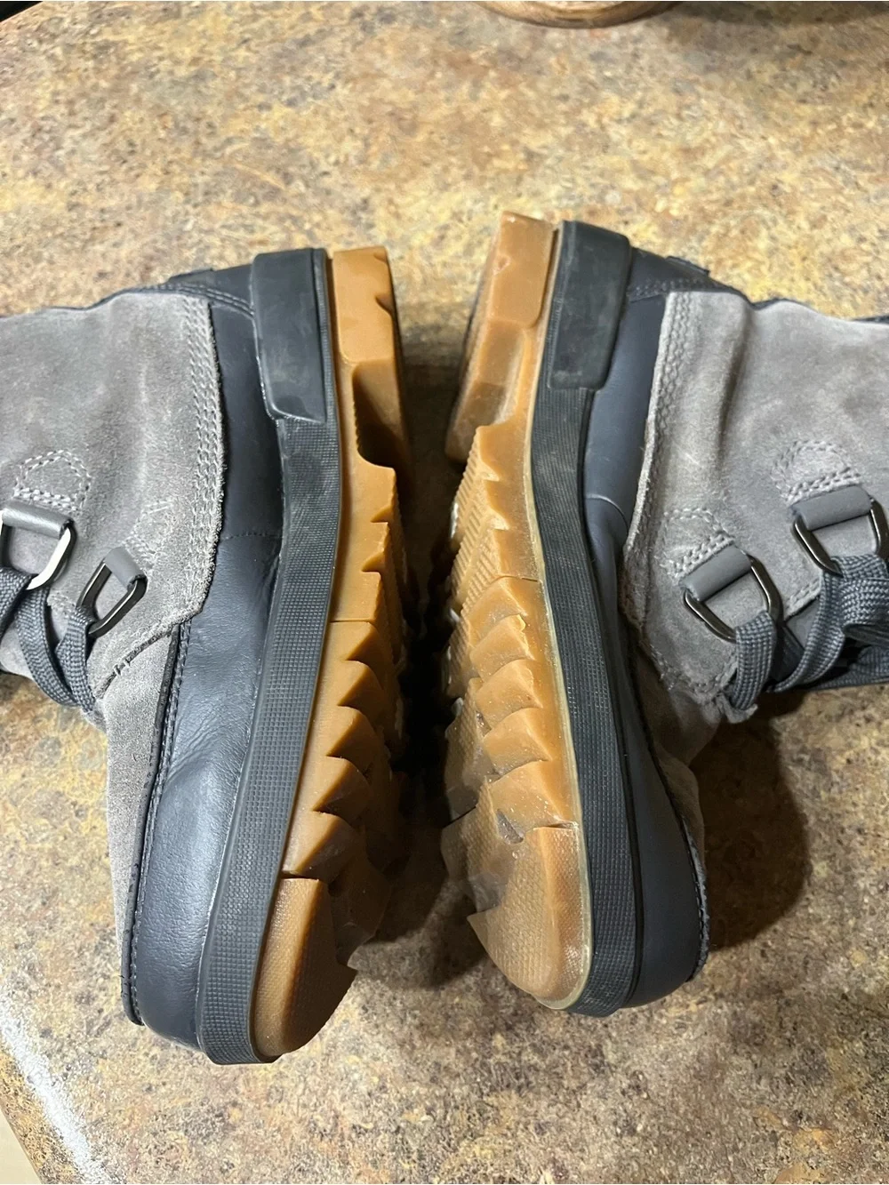 SOREL Tivoli IV Waterproof Boots Quarry Gray Suede Faux Fur US 7.5 Winter